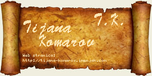 Tijana Komarov vizit kartica
